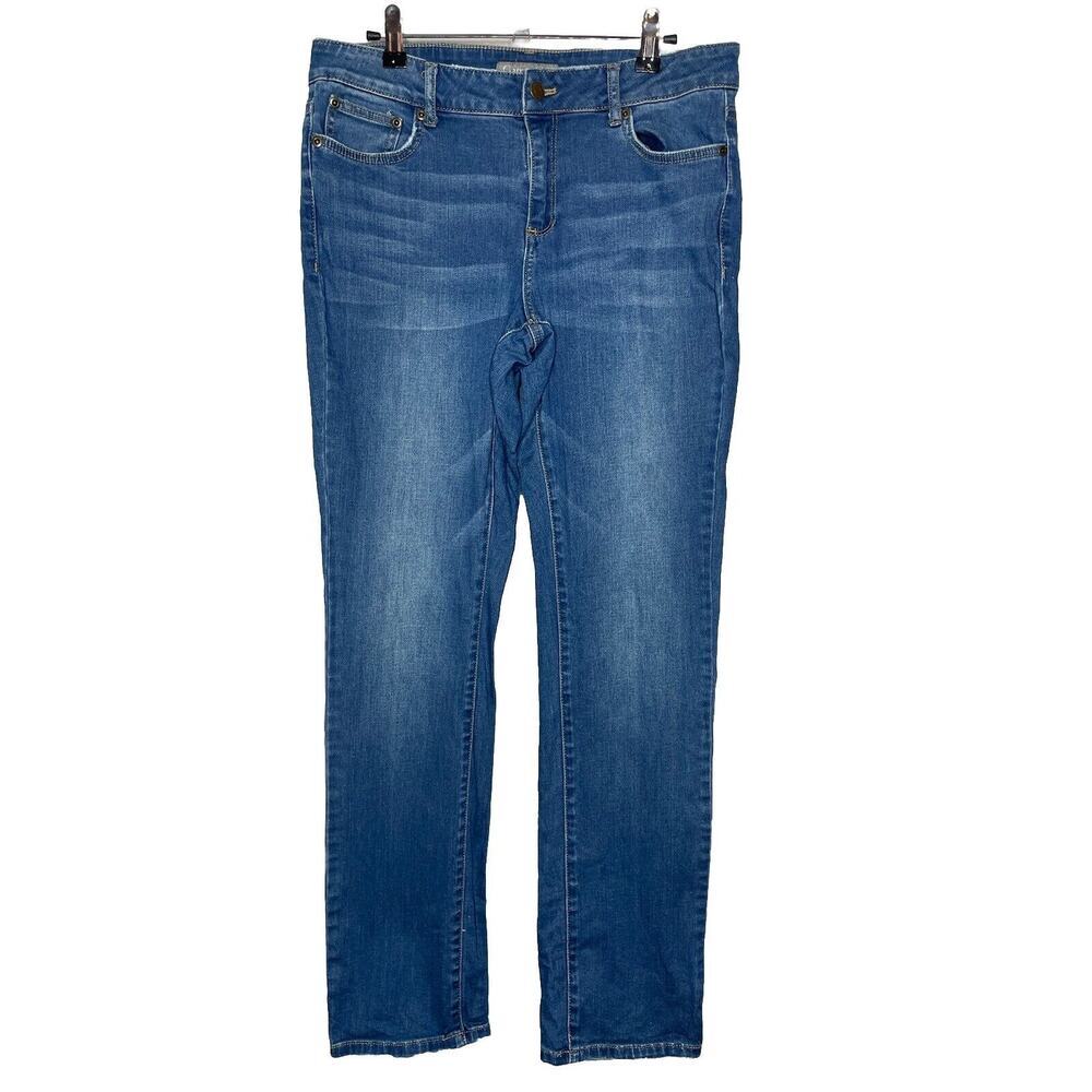 Garnet Hill Jeans Size 28 Womens Blue‎ Straight Organic Cotton Stretch